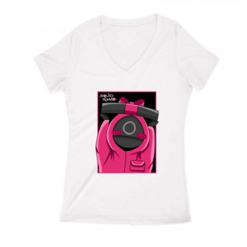 Squid Game Pinky Női V Kivágott póló