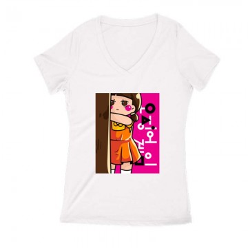 Squid Game Doll 3 Női V Kivágott póló