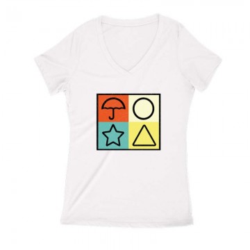 Squid Game Signs Női V Kivágott póló