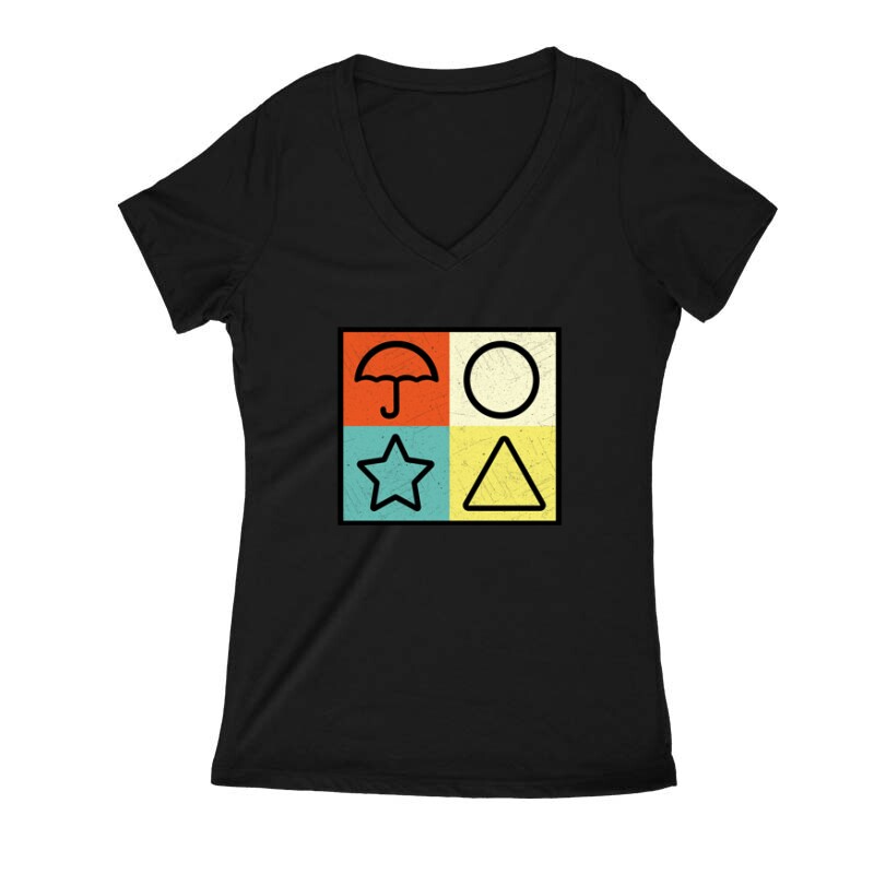 Squid Game Signs Női V Kivágott póló