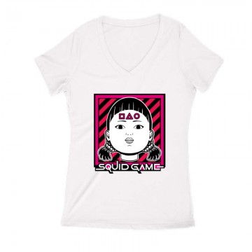 Squid Game Doll 5 Női V Kivágott póló