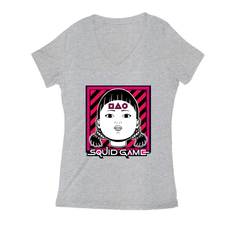 Squid Game Doll 5 Női V Kivágott póló