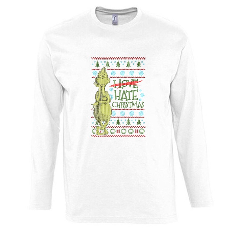 I Hate Christmas (Grinch) Hosszú Ujjú Póló