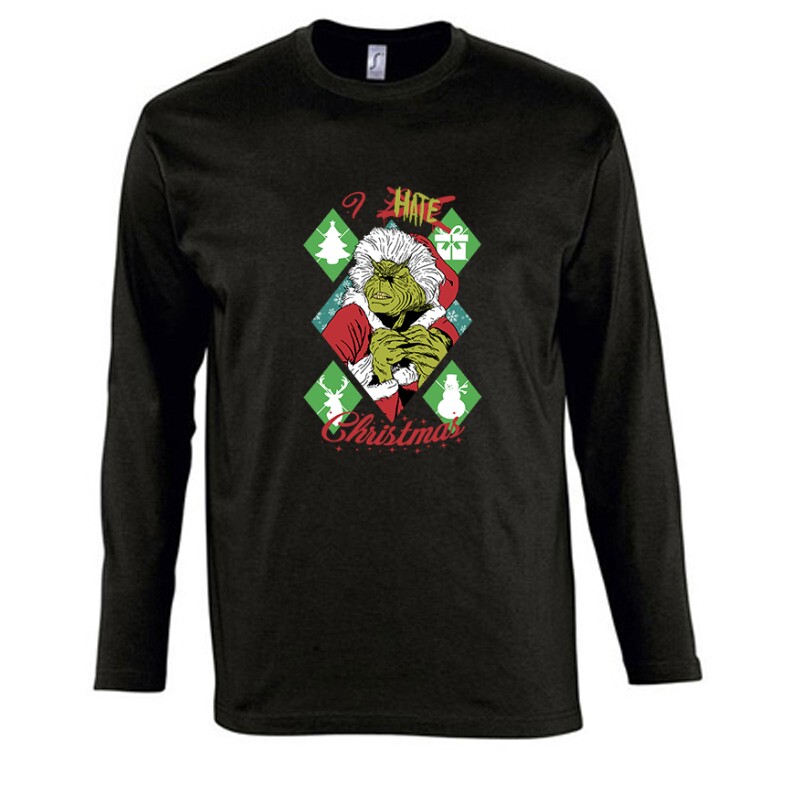 I Hate Christmas (Grinch_2) Hosszú Ujjú Póló