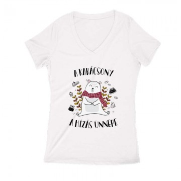 A hízás ünnepe Női V Kivágott póló