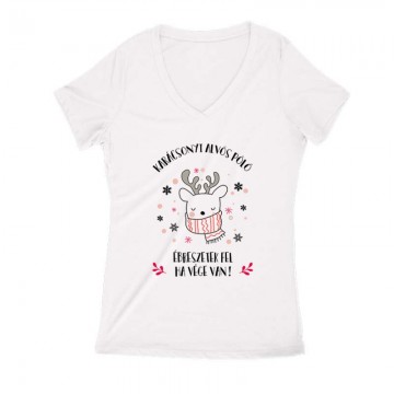 Karácsonyi Alvós Póló Női V Kivágott póló