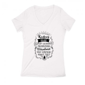 Kedves Télapó Női V Kivágott póló