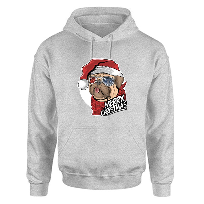 Merry Pug Unisex Kapucnis Pulcsi