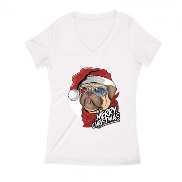 Merry Pug Női V Kivágott póló