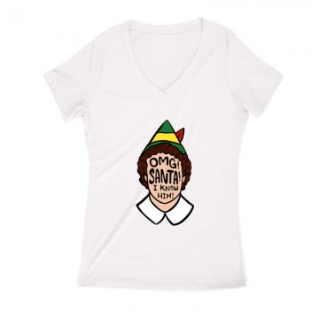 Santa I Know Női V Kivágott póló