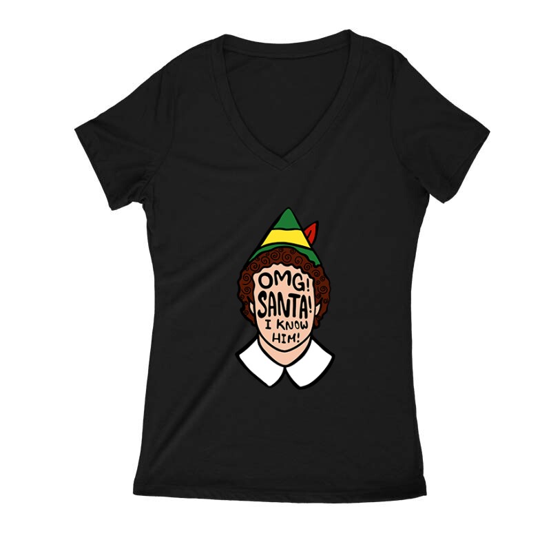 Santa I Know Női V Kivágott póló