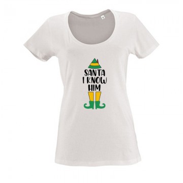 Santa I Know Elf Női O Nyakú Póló