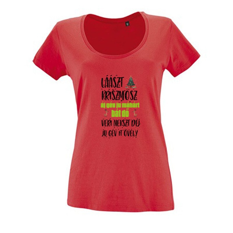 Lászt kriszmösz Női O Nyakú Póló