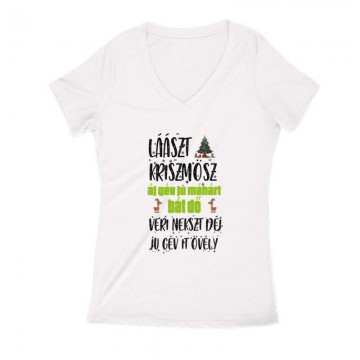Lászt kriszmösz Női V Kivágott póló