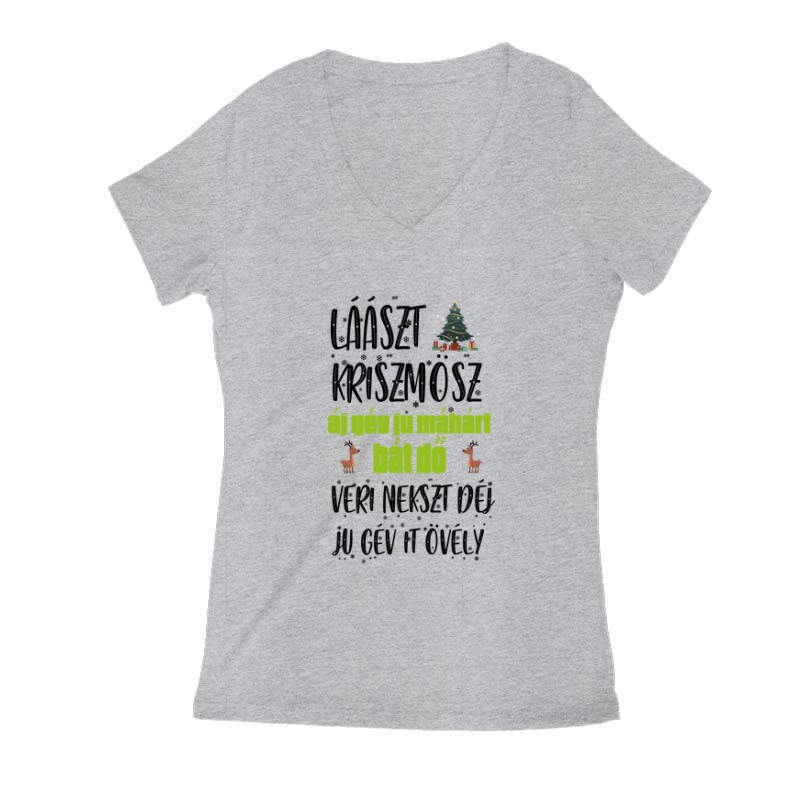 Lászt kriszmösz Női V Kivágott póló