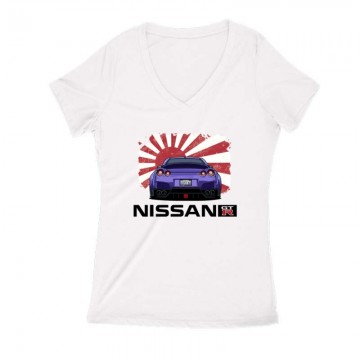 Nissan GTR Purple Női V Kivágott póló