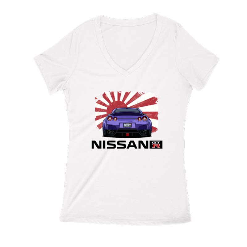 Nissan GTR Purple Női V Kivágott póló
