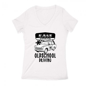 Trabant Oldschool Driving Női V Kivágott póló
