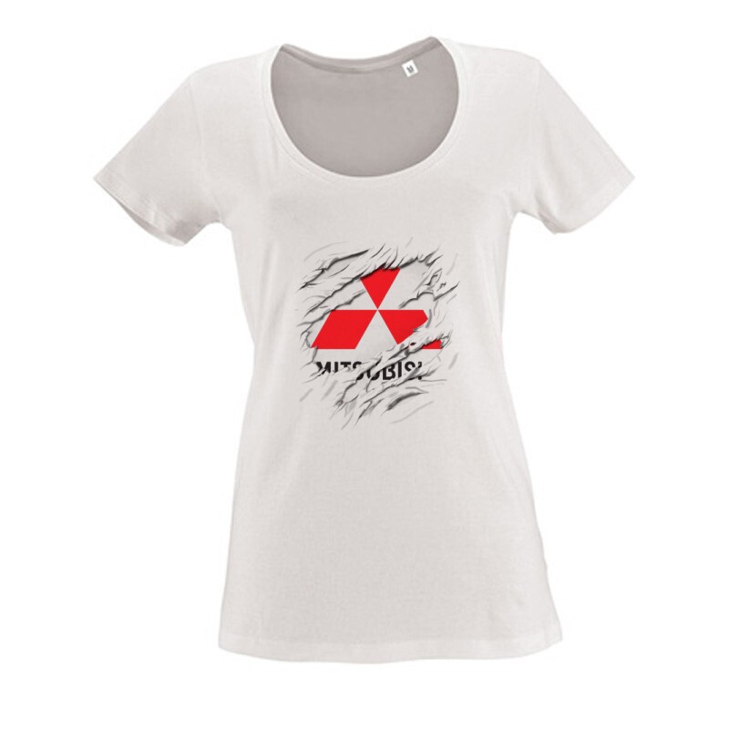 Mitsubishi tépett Női O Nyakú Póló