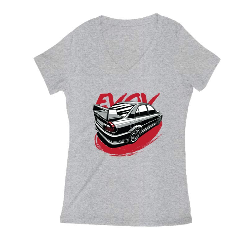 Mitsubishi Evo Női V Kivágott póló