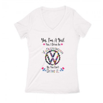 VW Girl Női V Kivágott póló