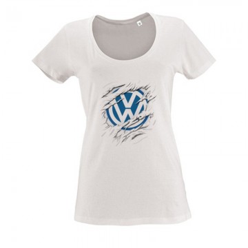 Volkswagen tépett Női O Nyakú Póló