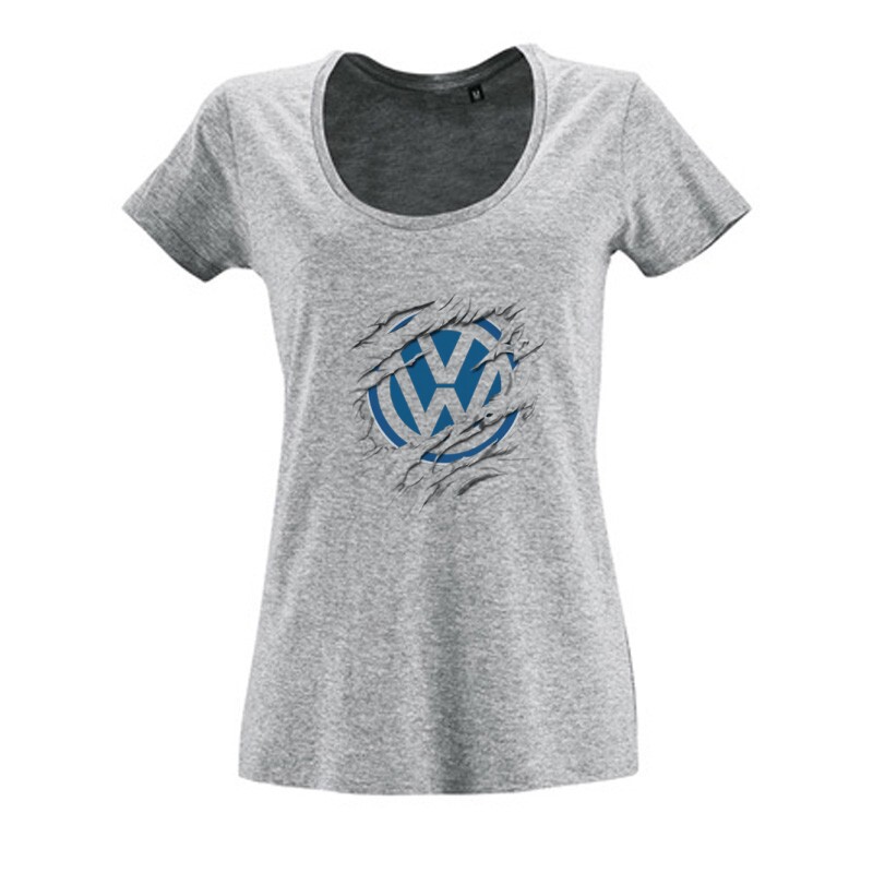 Volkswagen tépett Női O Nyakú Póló