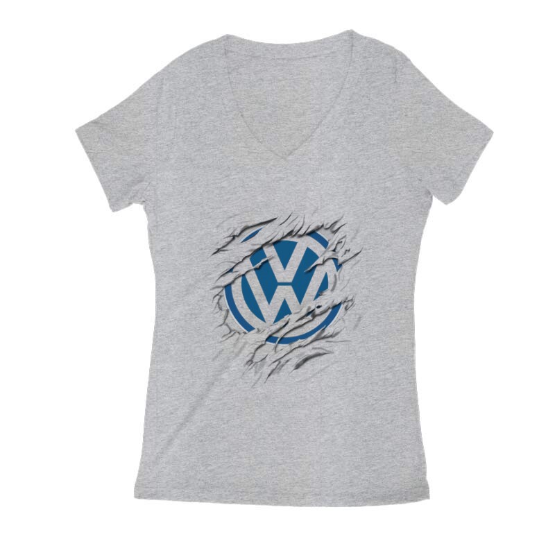 Volkswagen tépett Női V Kivágott póló