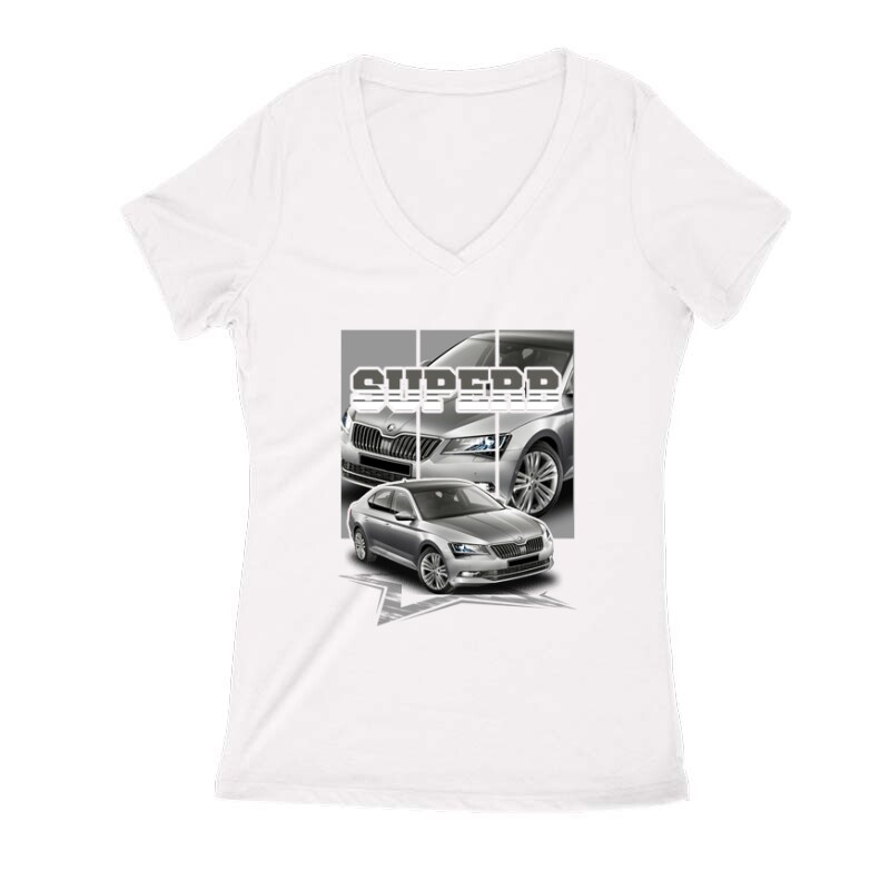 Skoda SuperB Női V Kivágott póló