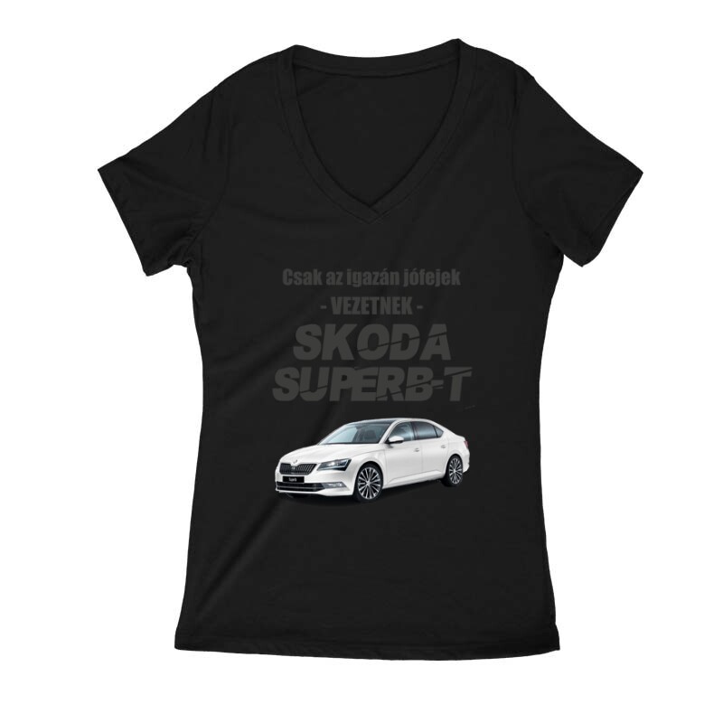 Csak az igazán jófejek vezetnek SuperB-t Női V Kivágott póló