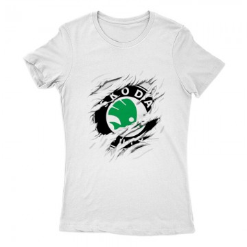 Skoda tépett Női Póló