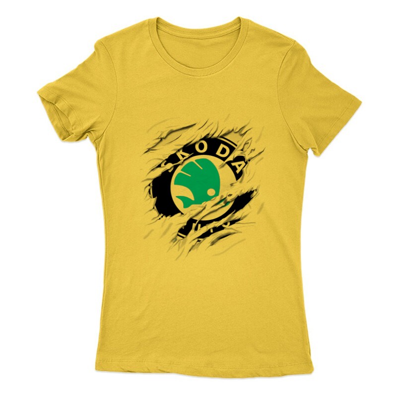 Skoda tépett Női Póló