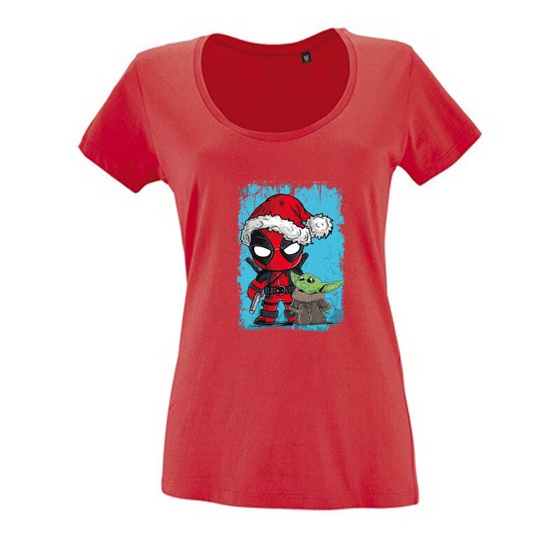 Deadpool & Yoda Női O Nyakú Póló
