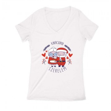 Karácsonyi Szerelem Női V Kivágott póló