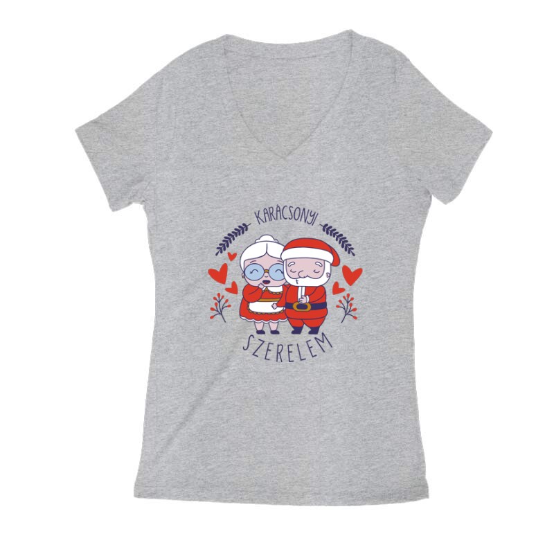 Karácsonyi Szerelem Női V Kivágott póló