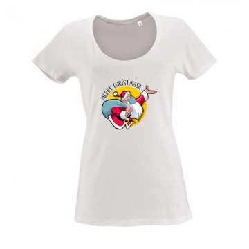 Merry Christ-Mask Női O Nyakú Póló