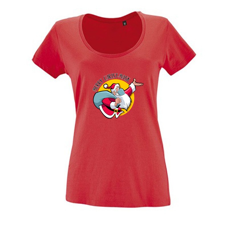 Merry Christ-Mask Női O Nyakú Póló