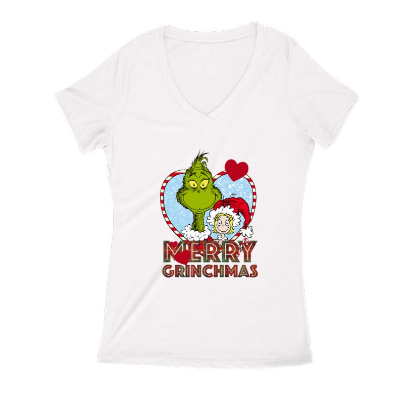 Merry Grinchmas 2 Női V Kivágott póló