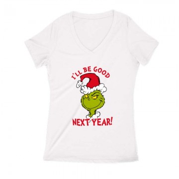 I'll be good next year Női V Kivágott póló