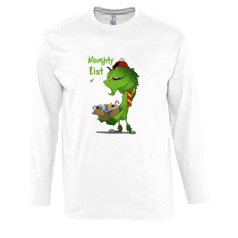 Grinch Naughty List Hosszú Ujjú Póló