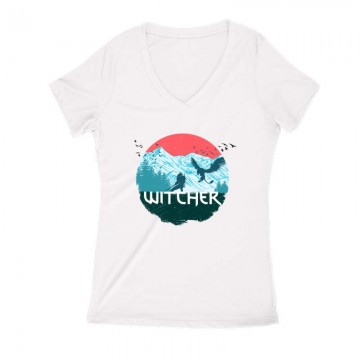Witcher vintage Női V Kivágott póló