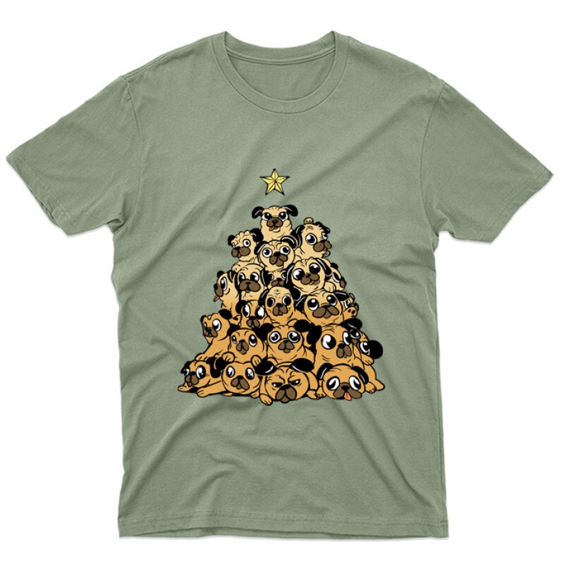 Pug Christmas tree Unisex Póló
