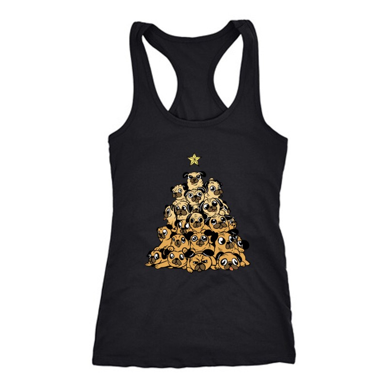 Pug Christmas tree Női Trikó