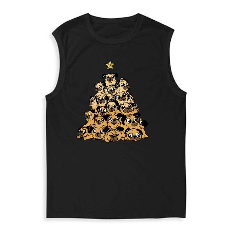 Pug Christmas tree Férfi Trikó