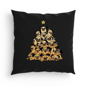 Pug Christmas tree Párna