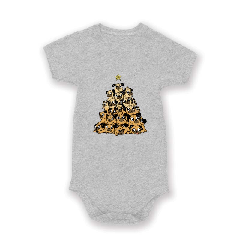 Pug Christmas tree Baby Body