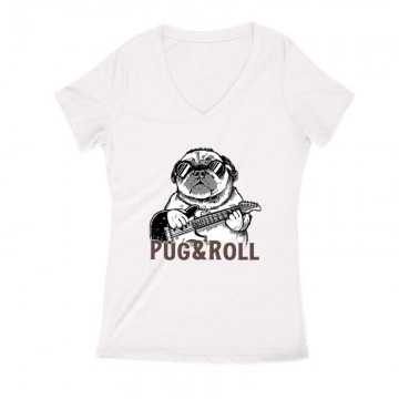 Pug&Roll Női V Kivágott póló