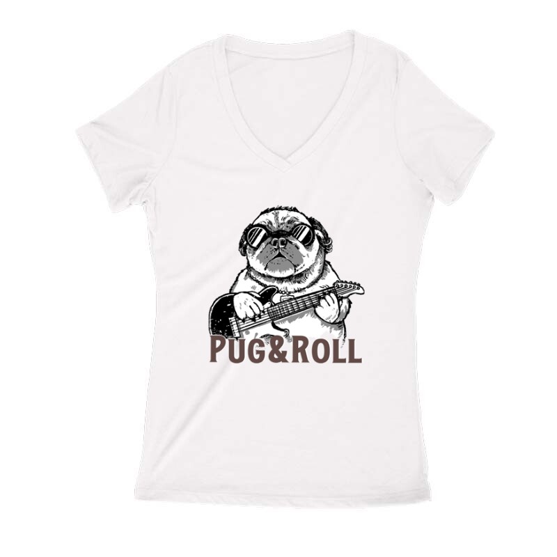 Pug&Roll Női V Kivágott póló