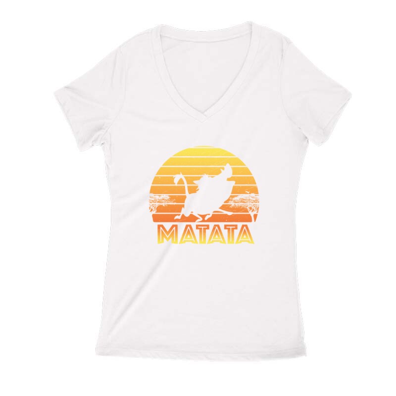 Hakuna matata "Matata Pumba " Női V Kivágott póló