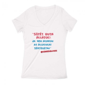Idézet Női V Kivágott póló